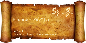Szohner Zéta névjegykártya